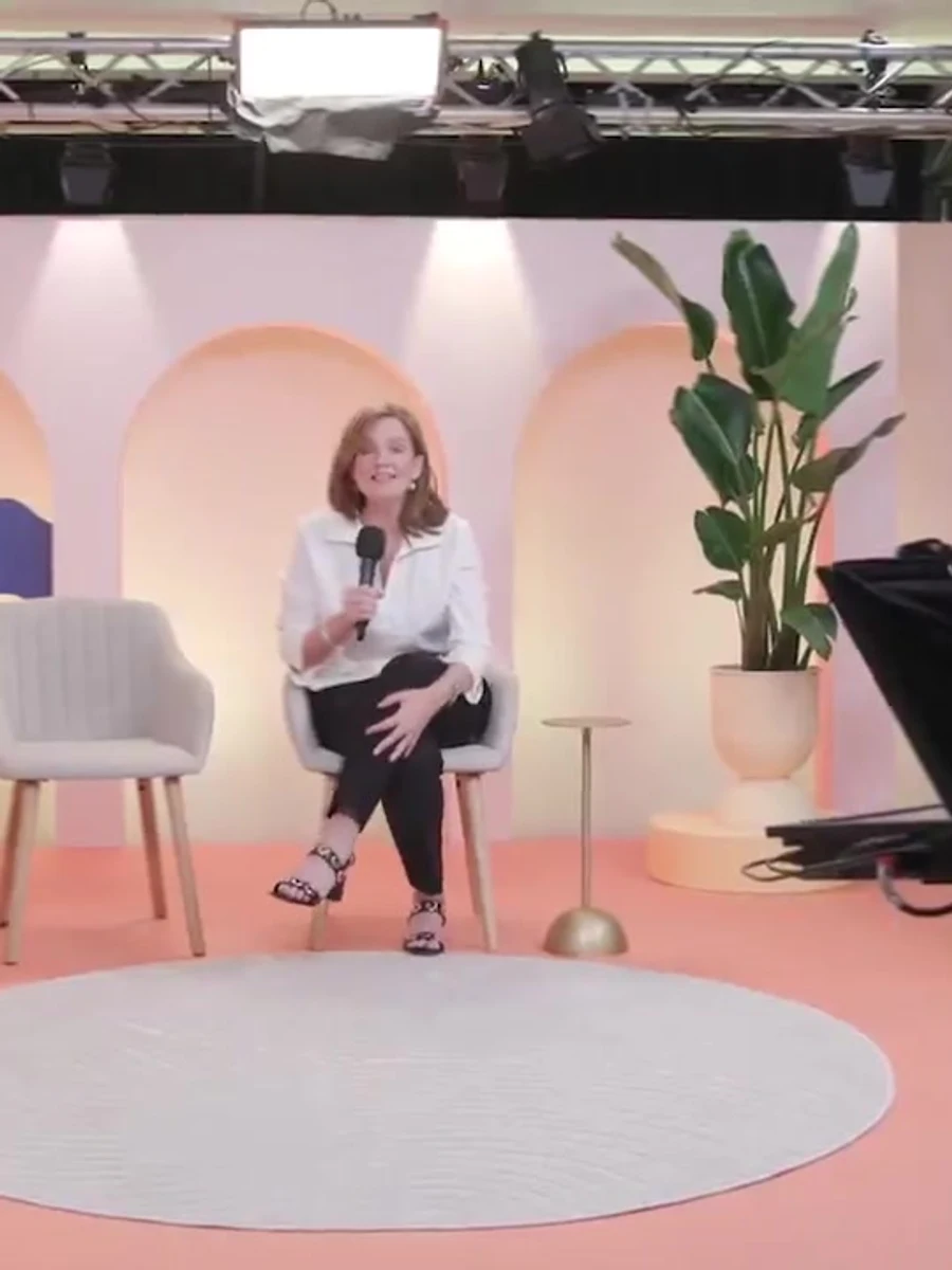 Betsy Hindman filming at the LinkedIn Studio during Cannes Lions